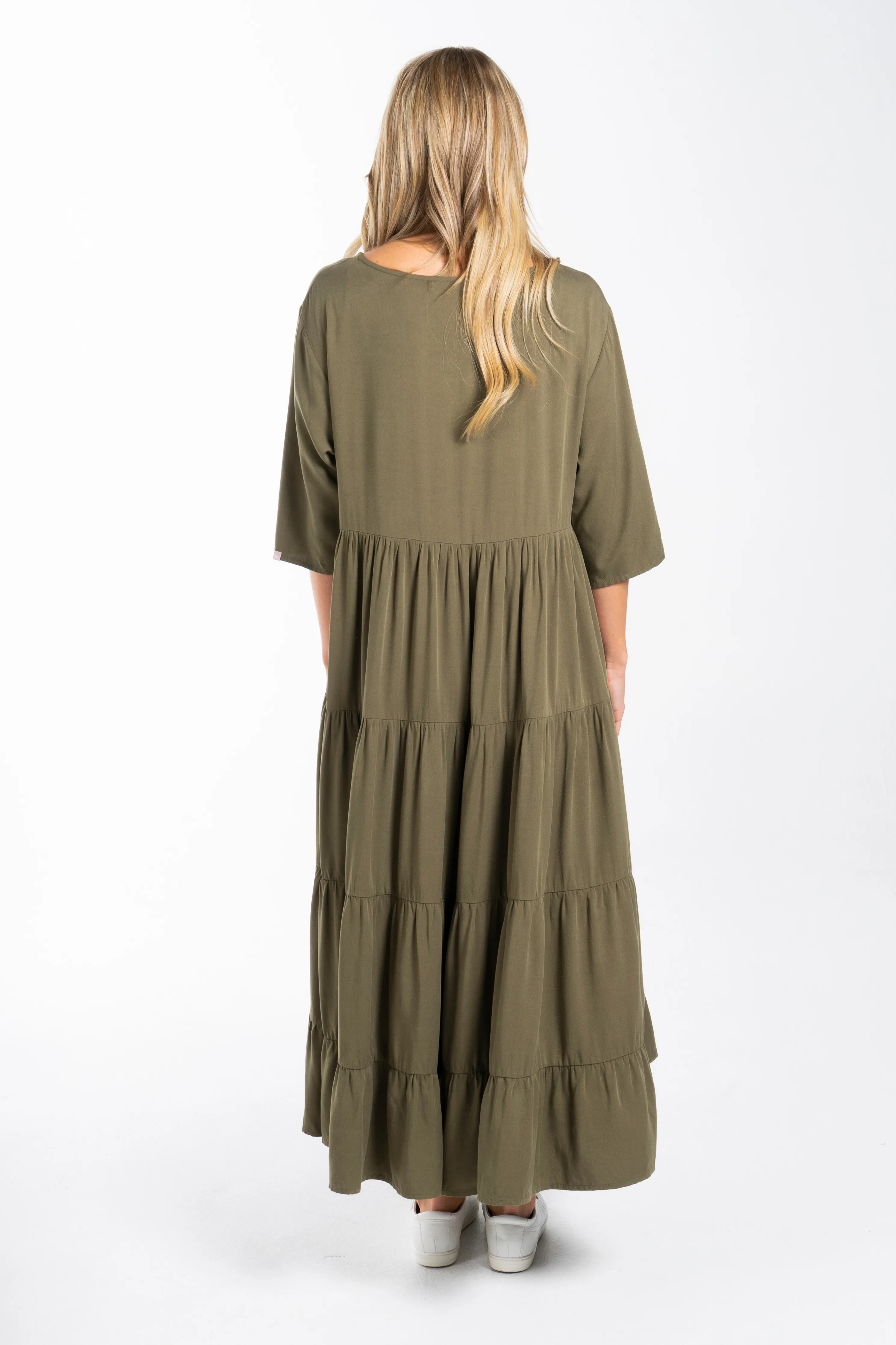 Ruffle Dress | Khaki | FINAL SALE