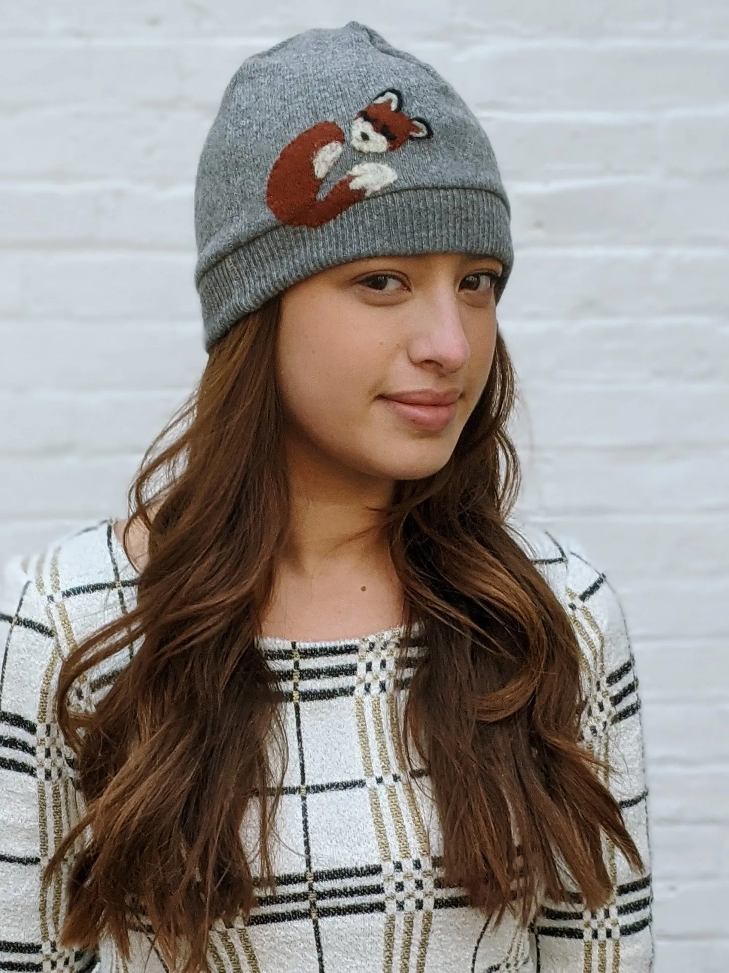 Sleeping Fox Cashmere Hat - Adult/Big Kid