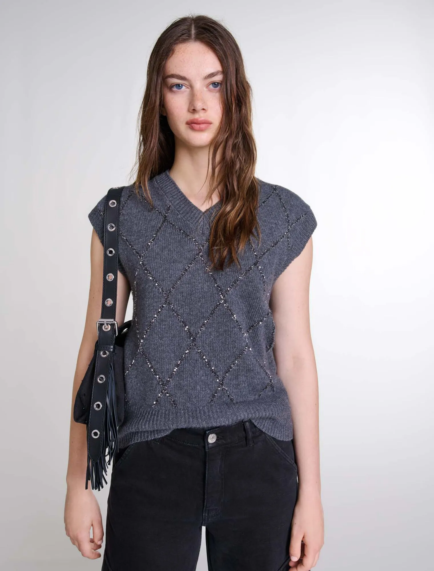 Sleeveless sequin jumper