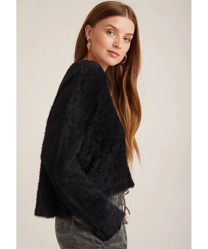 Slouchy Black Fuzzy Sweater