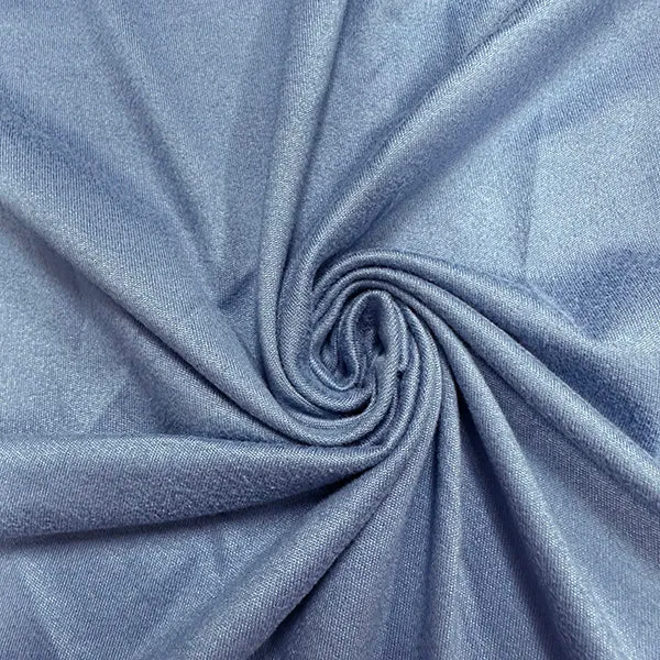 Solid Cornflower Blue Double Brushed Jersey Knit Fabric