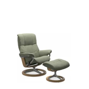 Stressless® Mayfair Medium Leather Recliner - Signature Base (Paloma Shadow Green)