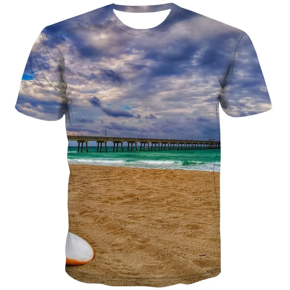 surf T shirts Men The sea T shirts Funny sport Tshirts Cool Short Sleeve summer