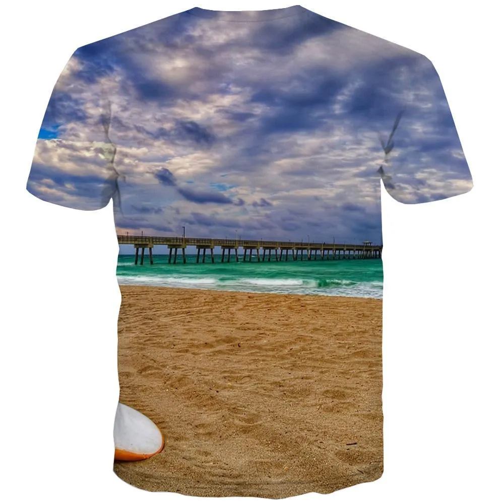 surf T shirts Men The sea T shirts Funny sport Tshirts Cool Short Sleeve summer