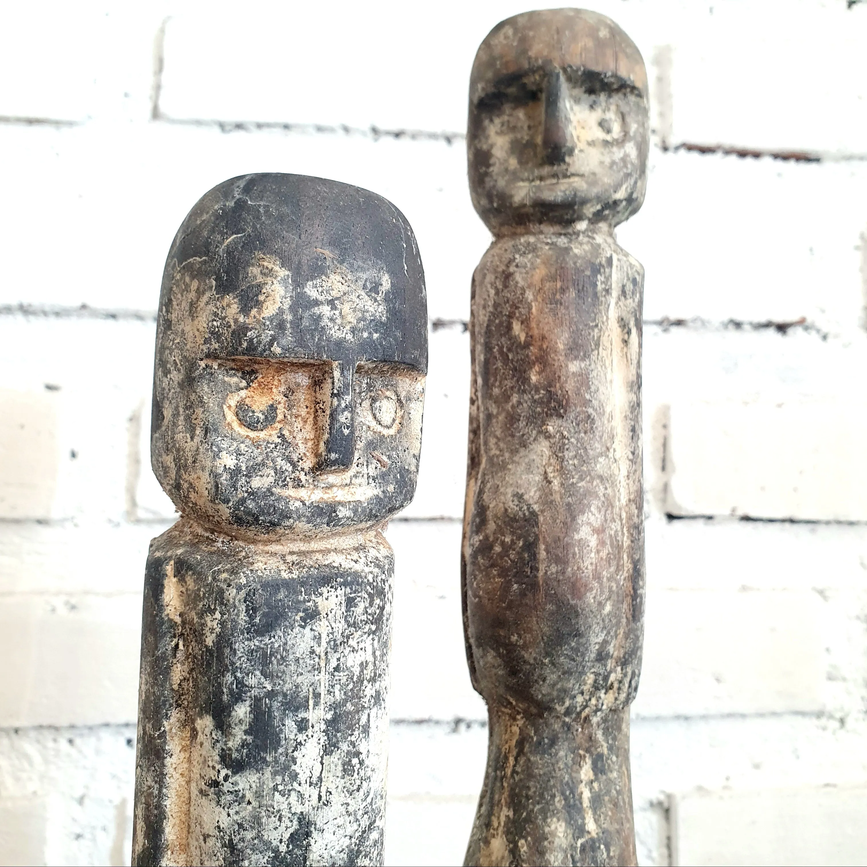 Tall Wooden Statue Family