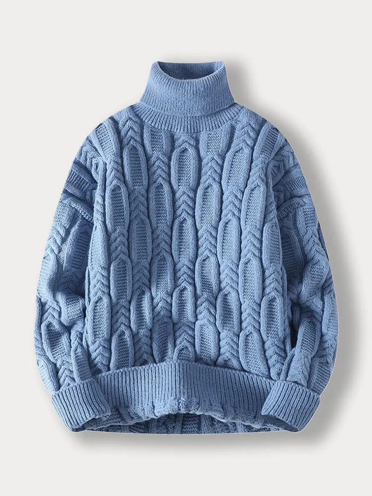 Turtleneck Cable Knit Sweater