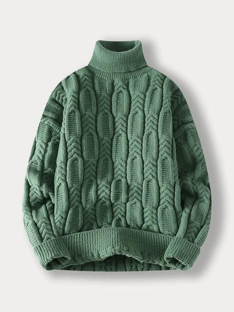 Turtleneck Cable Knit Sweater