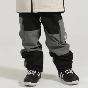 Unisex Waterproof Patchwork Snowboard Pants Ski Cargo Jogger