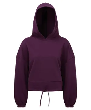 Womens TriDri® cropped oversize hoodie | Mulberry